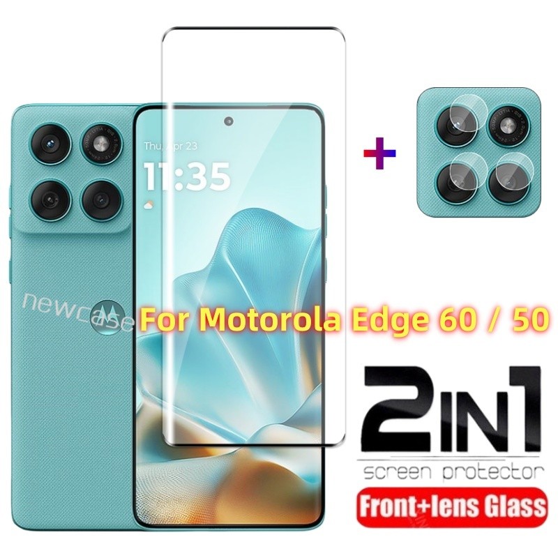 2in1 โค้ง/แบนกระจกนิรภัยสําหรับ Motorola Edge 60 50 Fusion Neo Pro Ultra Stylus 5G 2025 Edge60 60Fusion เลนส์กล้องด้านหลังป้องกันหน้าจอฟิล์มแก้วป้องกัน