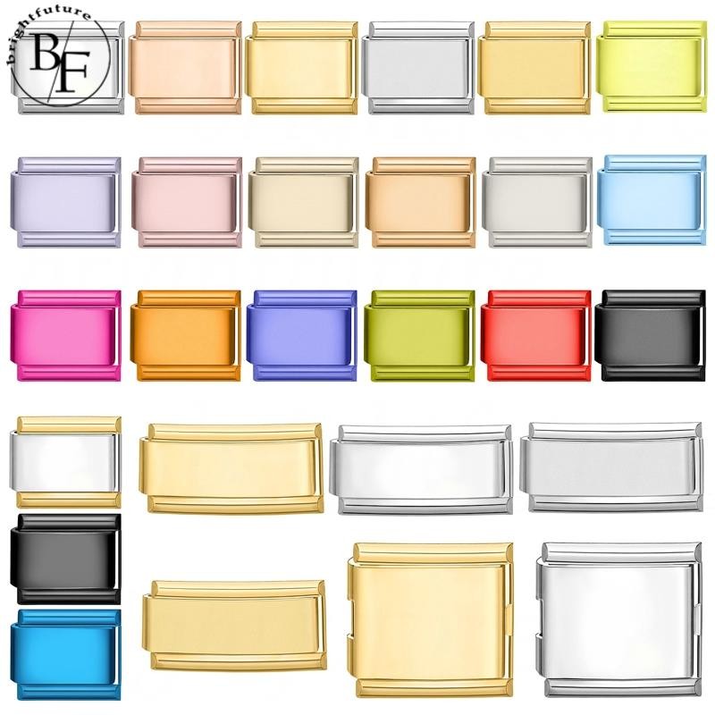 พื้นฐานสีทึบอิตาลีสร้อยข้อมือเสน่ห์พอดี9มิลลิเมตรสร้อยข้อมือสแตนเลส ทําเอง เครื่องประดับทําอุปกรณ์ย้อนยุคบุคลิกภาพโมดูลสร้อยข้อมืออุป