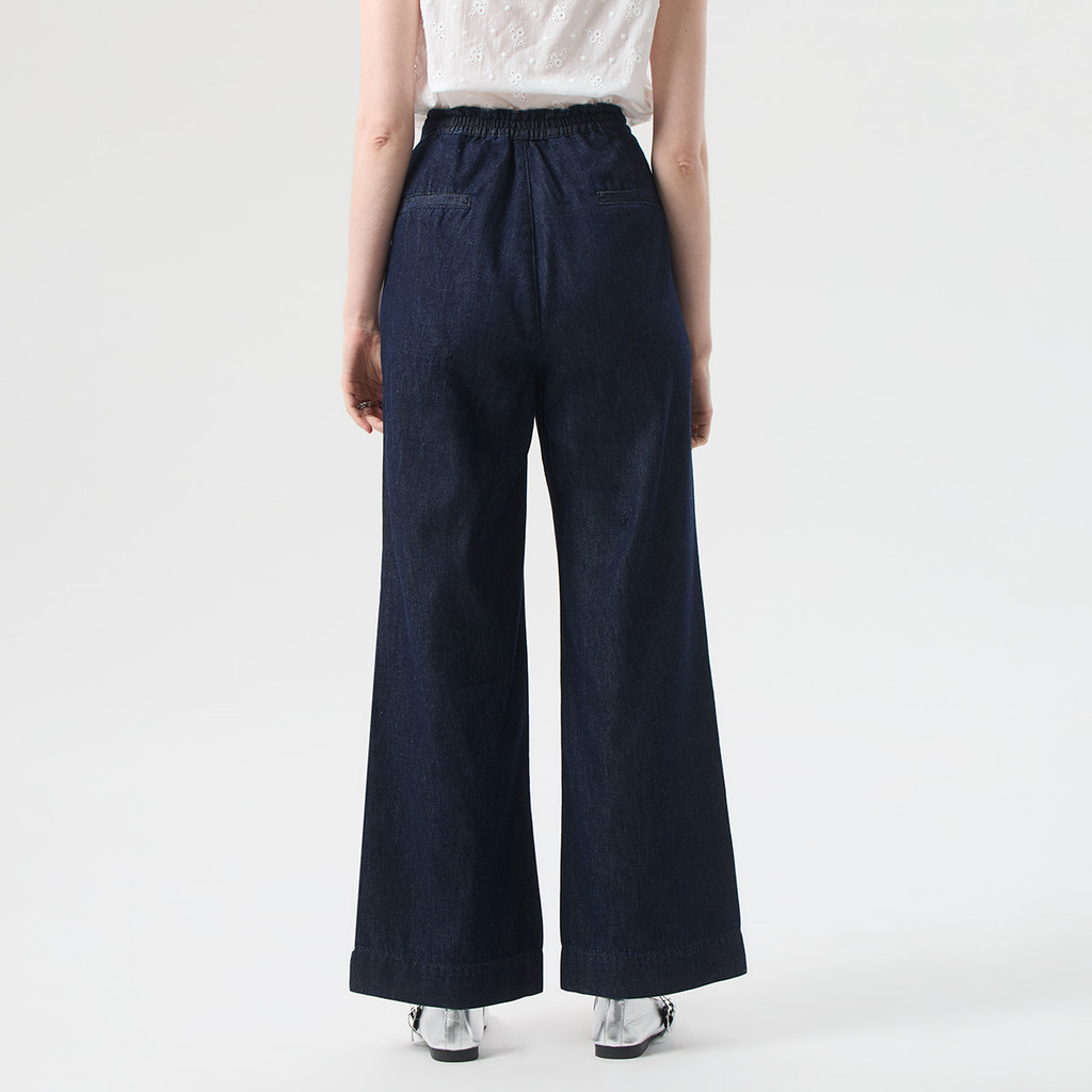 EP กางเกงขายาว ทรงขาตรง ผู้หญิง สีน้ำเงิน | Straight Leg Denim Trousers | 05044