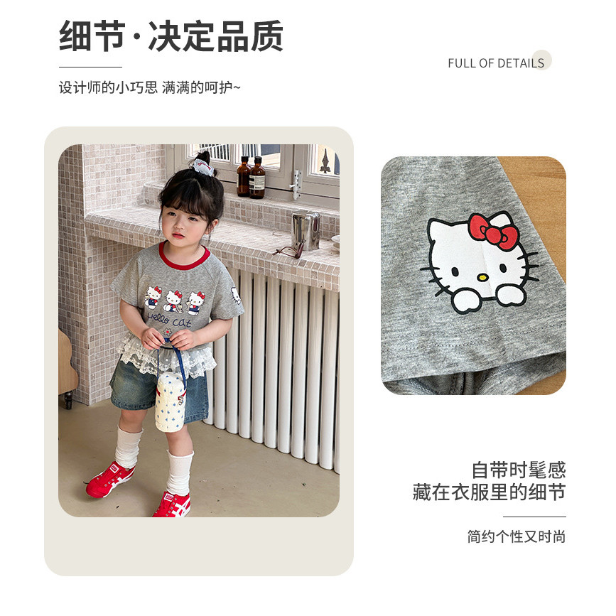 ฤดูร้อนสาวคอกลมแขนสั้นเด็กการ์ตูนเสื้อยืดเด็กแฟชั่น สูงสุด - รูปที่ 5