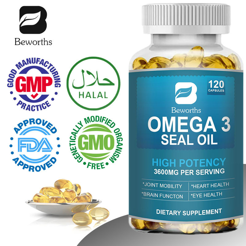 BEWORTHS Omega 3 Seal Oil Capsules ช่วยสนับสนุนสมอง หัวใจ ระบบภูมิคุ้มกันกระดูกและข้อต่อของคุณ