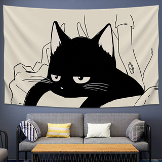 Agirl การ์ตูนมือวาดแมว INS ผนังพื้นหลังผ้าห้องนอนข้างเตียงลู…