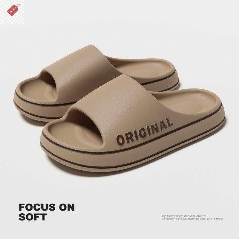 ALIK ผู้หญิงหนาชายหาดฤดูร้อน Seaside สไลด์ห้องน้ํา Anti Slip รองเท้าแตะรองเท้าแตะแฟชั่น Ultra Light Letter รองเท้า Stepping On TH