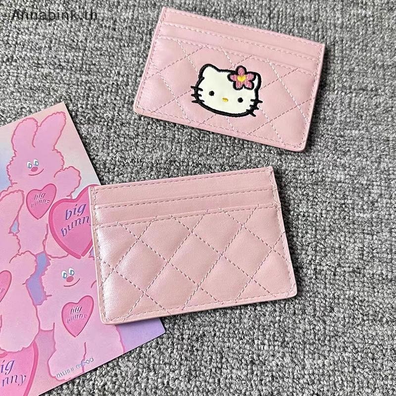 Ank Hello Kitty Card Holder Mini Cartoon Simple Cute Card Holder Delicate Fashion บุคลิกภาพ ID Storage Bag Anime Peripheral EN