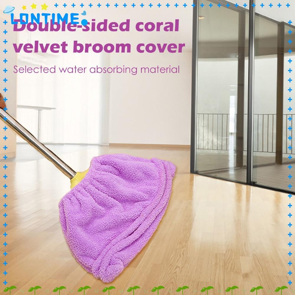 LONTIME ผ้าคลุมไม้กวาด ไมโครไฟเบอร์กําจัดฝุ่น Multi Function Coral Velvet