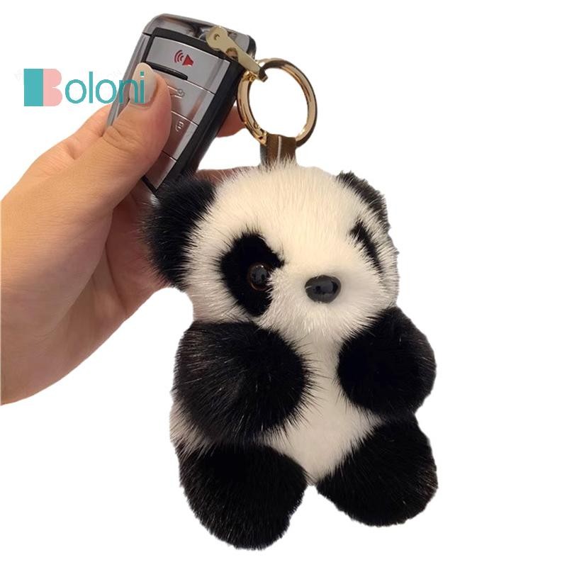 [โบโลนี] แพนด้าขนาดเล็กตุ๊กตาตุ๊กตาผู้หญิงกระเป๋าเครื่องประดับน่ารักเลียนแบบมิงค์แพนด้ารถพวงกุญแจน่ารักหมีรถแฟชั่นของขวัญใ - รูปที่ 4