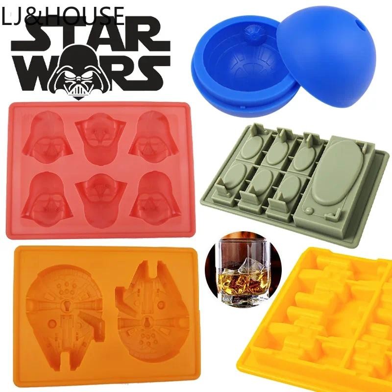 Star Wars Ice Cube Mould เกรดอาหารแม่พิมพ์ซิลิโคนการ์ตูน Creative DIY วิสกี้ค็อกเทลบอลเครื่องมือครัวเบเกอรี่อุปกรณ์