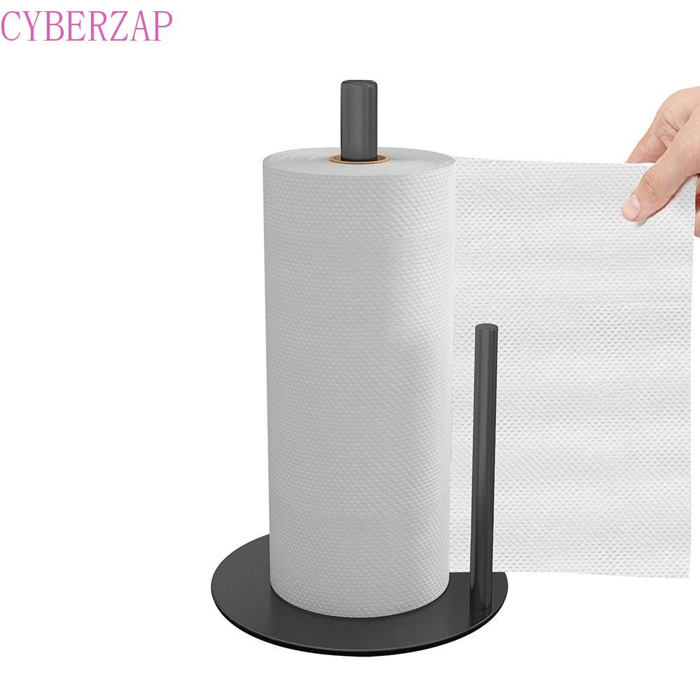 CYBERZAP ที่วางกระดาษเช็ดมือ, ขาตั้งกระดาษเช็ดมือฐานถ่วงน้ําหนักแบบฉีกมือเดียว, ออแกไนเซอร์ทําความสะอาด Sturdness ประกอบง่ายที่ใส่กระดาษม้วนทนทานในครัวเรือน