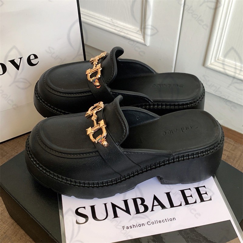 GNA รองเท้าแบบสวมเปิดส้น แถมตัวติด รองเท้าคัทชูเสริมส้นสูง สำหรับผู้หญิง พร้อมส่งในไทย SHO-SUNX88 - รูปที่ 4