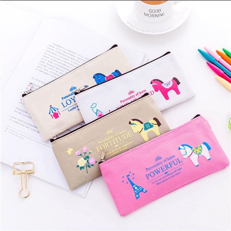 กระเป๋าดินสอ ปากกา สเตชันเนอรี Holder Cute Pony Motif Import Starlight Store 902