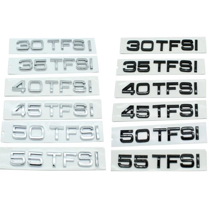 สติกเกอร์รถ 30 35 40 45 50 55 TFSI Trunk ตัวอักษรโลโก้สัญลักษณ์ Badge Decals สําหรับ Audi A3 A4 A5 A