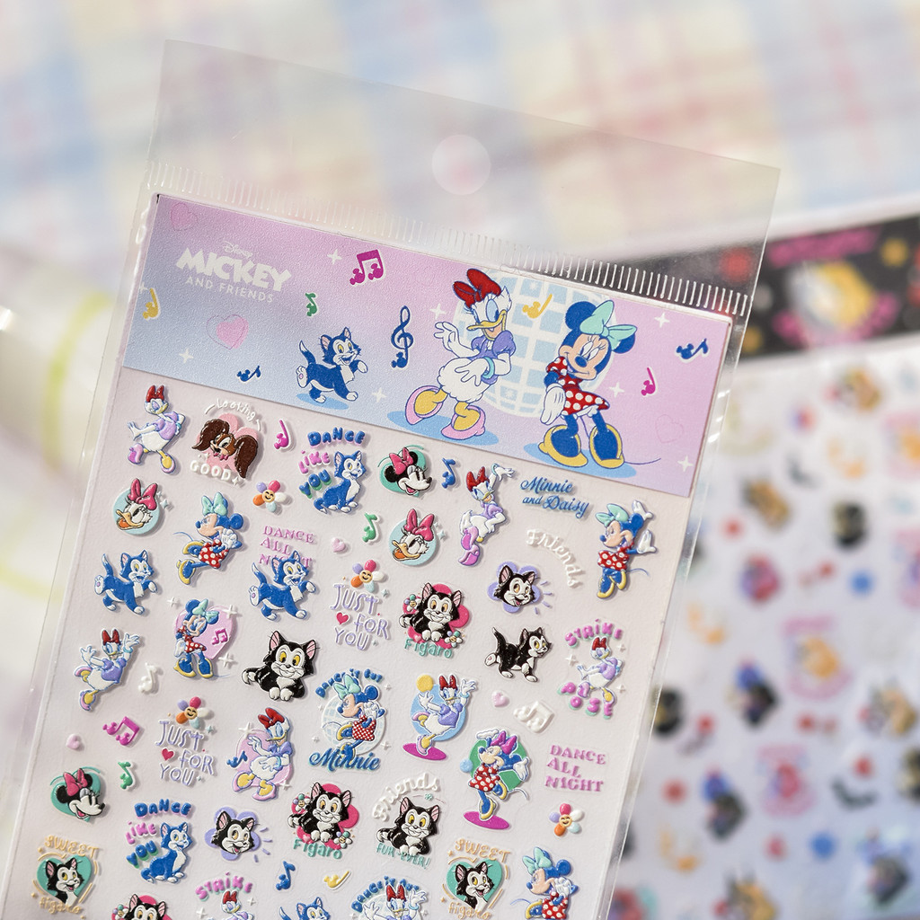 [เหมียว.เซนเซ] สติ๊กเกอร์ลายลายนูนสำหรับเล็บ Disney & Tomoni DIY สำหรับเด็กผู้หญิง การ์ตูนมิกกี้ มินนี่ อุปกรณ์ตกแต่งเล็บ