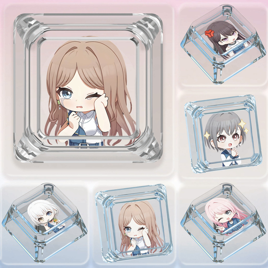 MYGO Thousand Early Love Sound น่ารักโปร่งใส Keycap wooting wooting ฝาครอบคีย์บอร์ดแบบกลไกเดี่ยว