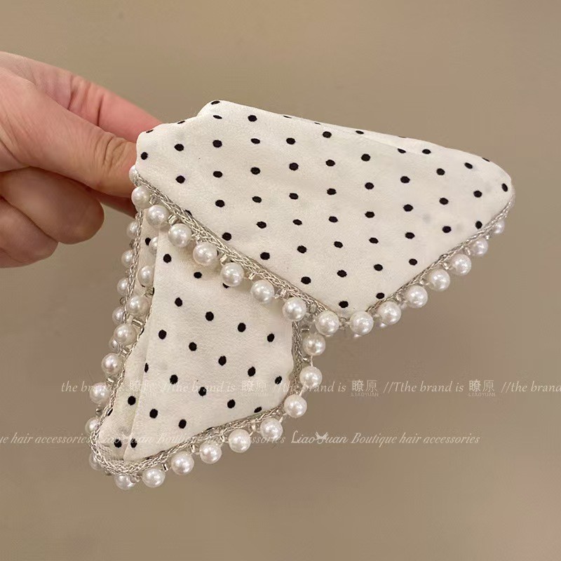 High-End Pearl Polka Dot กิ๊บติดผมหญิงกลับหัวClamp รูปที่ 8