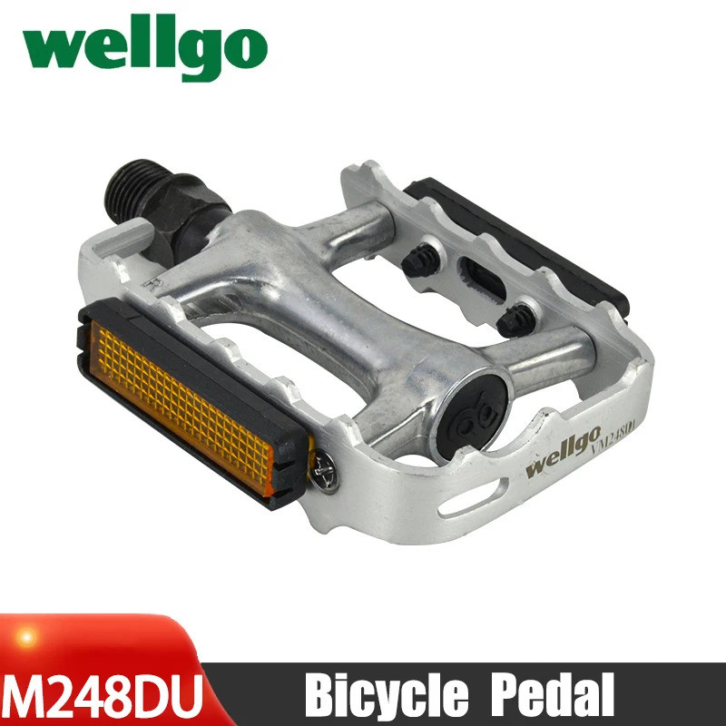 Wellgo M248DU อลูมิเนียม Ultralight แบริ่ง MTB จักรยานเสือหมอบสีดําเงินเหยียบอุปกรณ์เสริม Mountain จักรยานอะไหล่