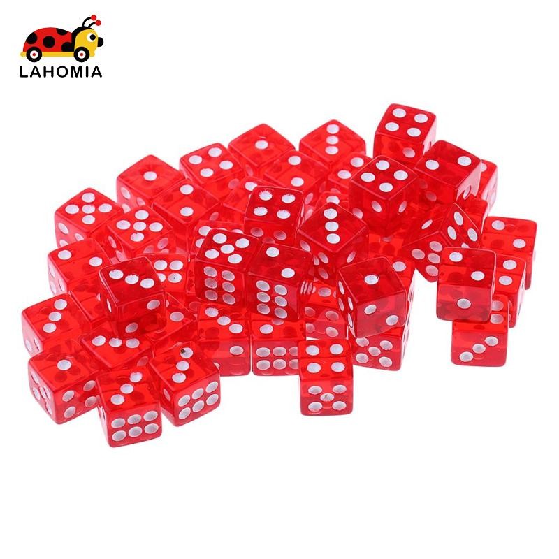 [Lahomia] 50x 6 ลูกเต๋าด้านข้าง D6 สําหรับ RPG D&D บทบาทเล่น Party Casino KTV เกมกระดานของเล่น