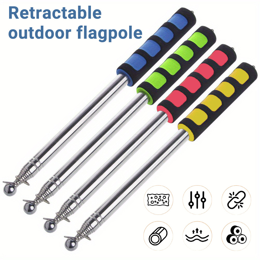 CH 2 เมตร Tour Leader Pole Travel Guide แบบพกพา Telescopic Hajj Umarh Tour Guide Flag Stick