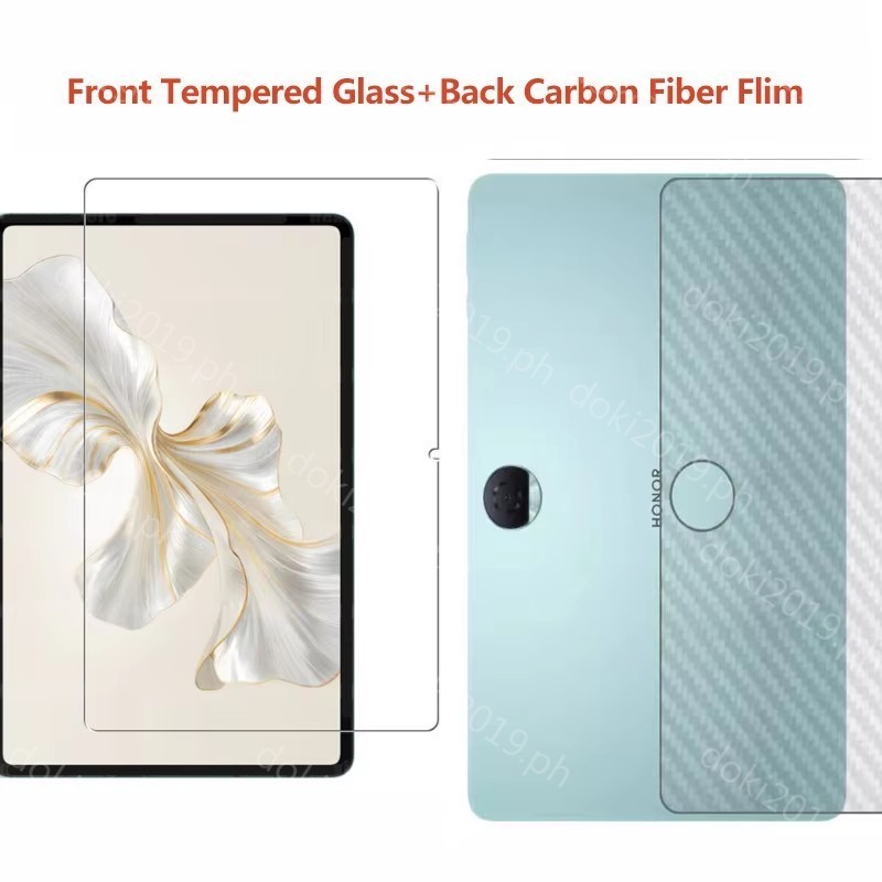 1 ชุด (ฟิล์มคาร์บอนไฟเบอร์ + กระจกนิรภัย) สําหรับ Honor Pad 9 12.1 นิ้ว Pad 8 X9 11.5 X8 Pro X8 10.1 X8Lite กระจกนิรภัยด้านหน้า