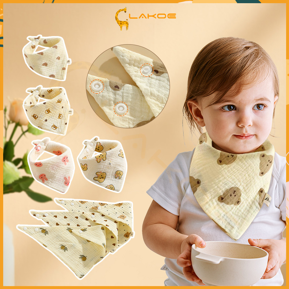 LAKOE ผ้ากันเปื้อนเด็ก ผ้าซับน้ำลาย วัสดุอ่อนนุ่ม ผ้ากันเปื้อนน้ำลาย ของใช้ทารก การดูดซึมน้ำที่ดี