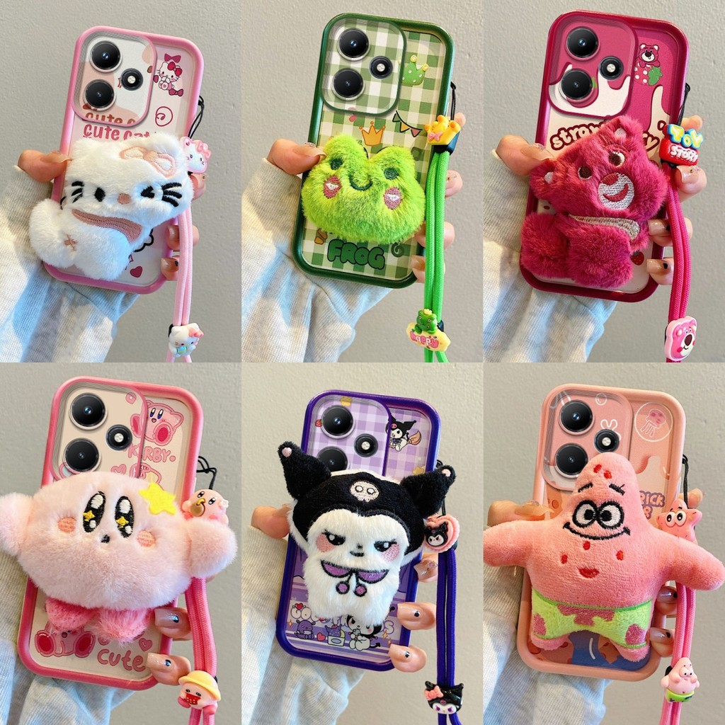 เคส Realme Note 60 Prime Pink KT Cat/Fart Strawberry Bear/Chee Pie Superstar/Kuromi Grid/Frog Crown/Kirby เคสโทรศัพท์ซิลิโคน