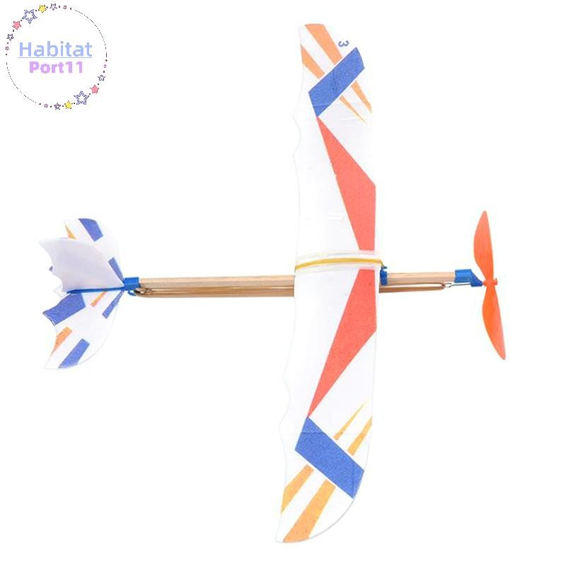 HabitatPort ยางรัดยืดหยุ่นขับเคลื่อนเครื่องบินเครื่องร่อน Flying Plane เครื่องบิน DIY เด็ก th - รูปที่ 5