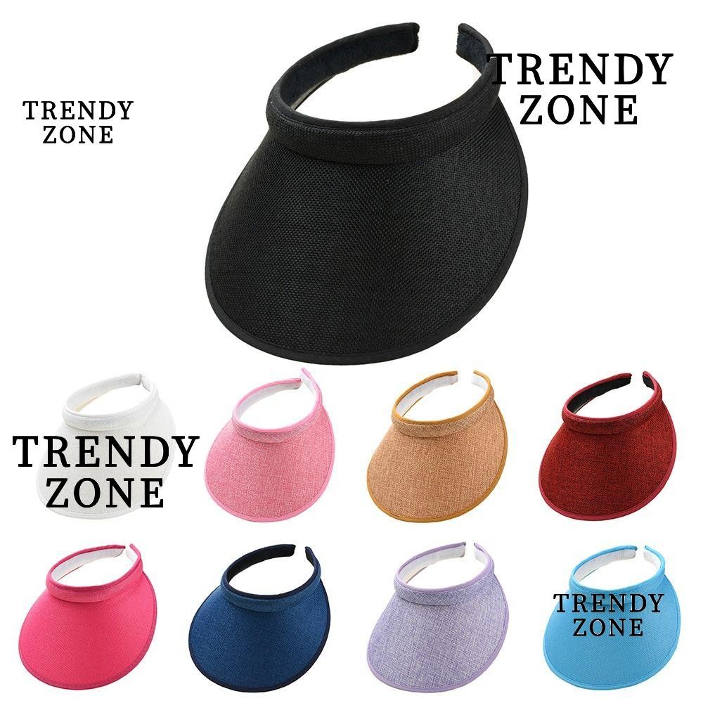 Trendyzone หมวกกันแดด Visor หมวกเดินทางหมวกฟางแบบพกพา