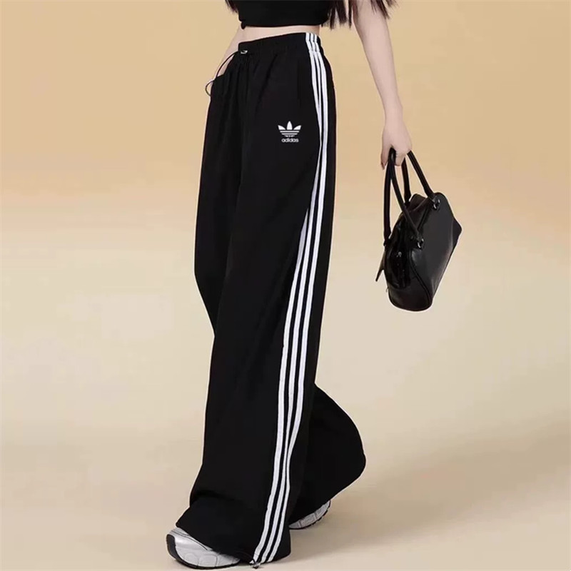 ADIDAS ปักโลโก้ อาดิดาส ต้นฉบับ กางเกงขากว้าง กางเกงผู้หญิง กางเกงลําลอง กางเกงตรง