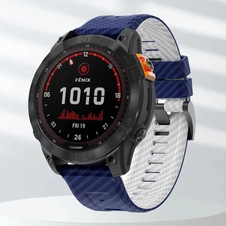 22/26 มม.คาร์บอนไฟเบอร์ซิลิโคนสําหรับ Garmin Fenix 8/5/6X/7x/Tactix7pro Quick Fit นาฬิกา Loop สายคล้องคอสําหรับ Garmin นาฬิกา