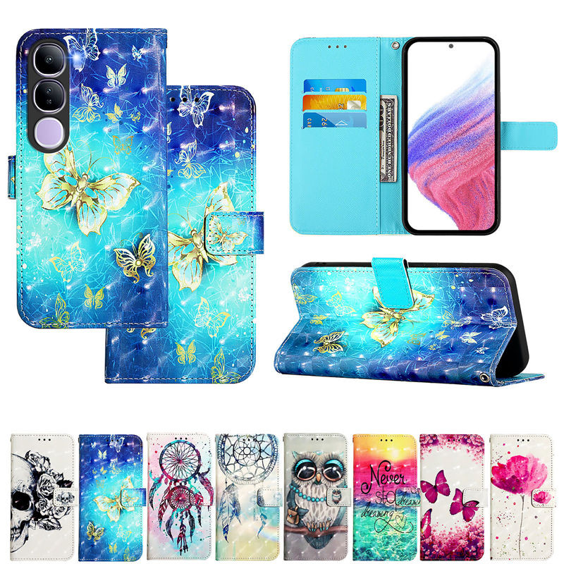 Vivo Y200 5G กรณีทาสีพลิกเคสโทรศัพท์สําหรับ Vivo Y19s ปลอกกระเป๋าสตางค์หนังแม่เหล็กปกหนังสือ