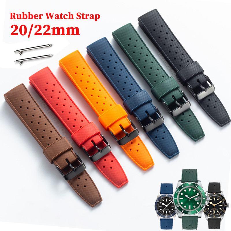 Tropic สายนาฬิกายาง 20 มม. 22 มม. สําหรับ for Seiko สําหรับ for Oris นาฬิกาสร้อยข้อมือกันน้ํา Univer
