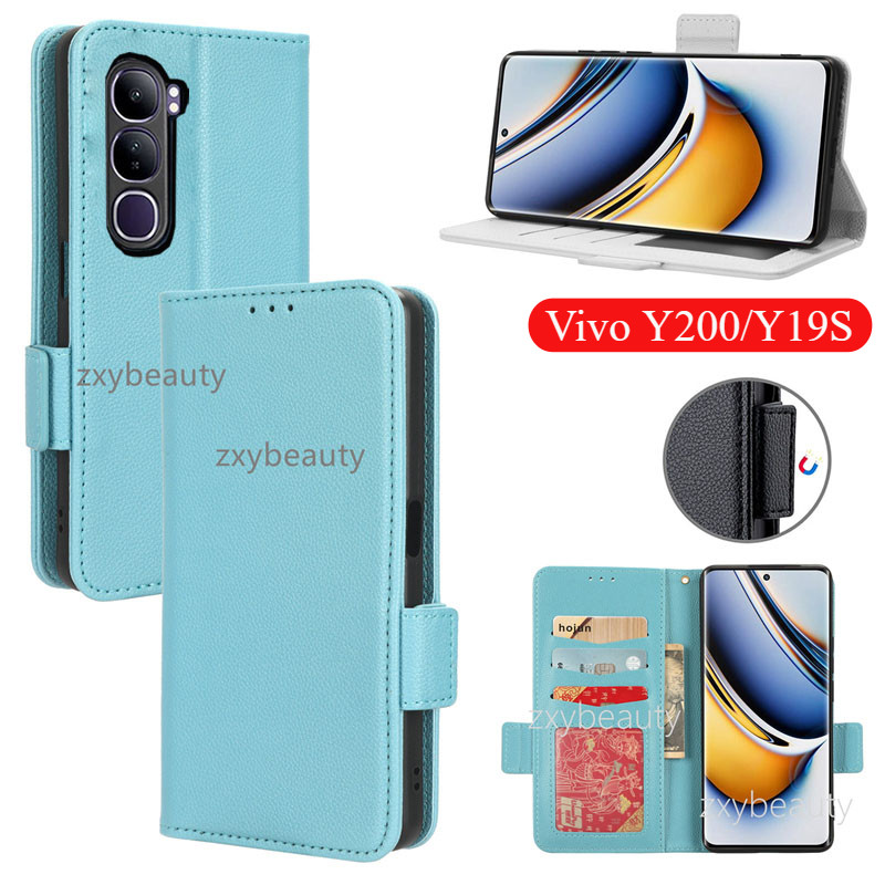 ปลอกสําหรับ Vivo Y200 Y19S 5G 4G 2024 เคสโทรศัพท์พลิกใหม่หนังวงเล็บแม่เหล็กสําหรับ VivoY200 VivoY19S กันกระแทกกลับกรณี