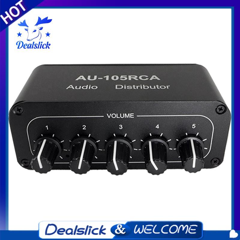ตัวกระจายเสียง 5 ช่อง มิกเซอร์เสียงสเตอริโอ ตัวแยกสัญญาณ RCA 1 อินพุต 5 เอาต์พุต สำหรับเครื่องขยายเสียงแบบแอคทีฟ