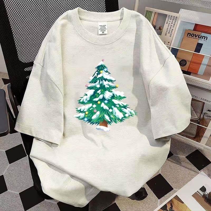 (จัดส่งตลอด 24 ชั่วโมง)Woo Right เสื้อยืดoversize เสื้อยืดคริสต์มาสสําหรับผู้ใหญ่ เสื้อยืดคอกลม