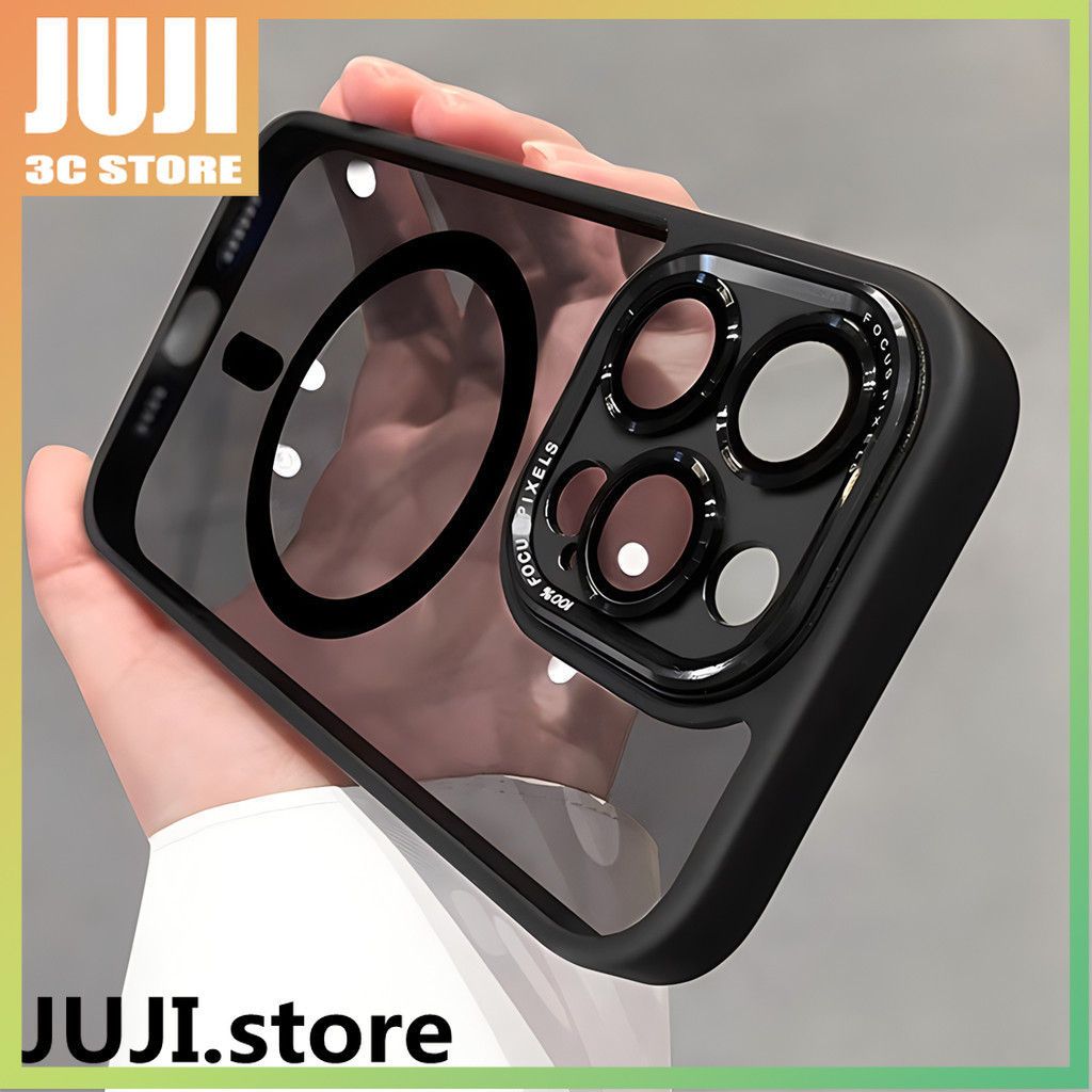 Juji ใหม่ 16 เลนส์โลหะเคสโทรศัพท์สําหรับ IPhone 16 Pro Max 12 13 14 15 Pro Max 16 Plus ปลอกโปร่งใสแม่เหล็กกันกระแทก