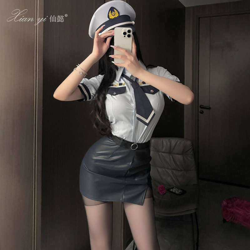 Xianyi ชุดชั้นในเซ็กซี่ Pure Desire กระโปรงสะโพก Stewardess ชุดขนาดใหญ่ Temptation Policewoman เซ็กซี่ชุดไนท์คลับเสื้อผ้าบทบาทเล่นชุด 598