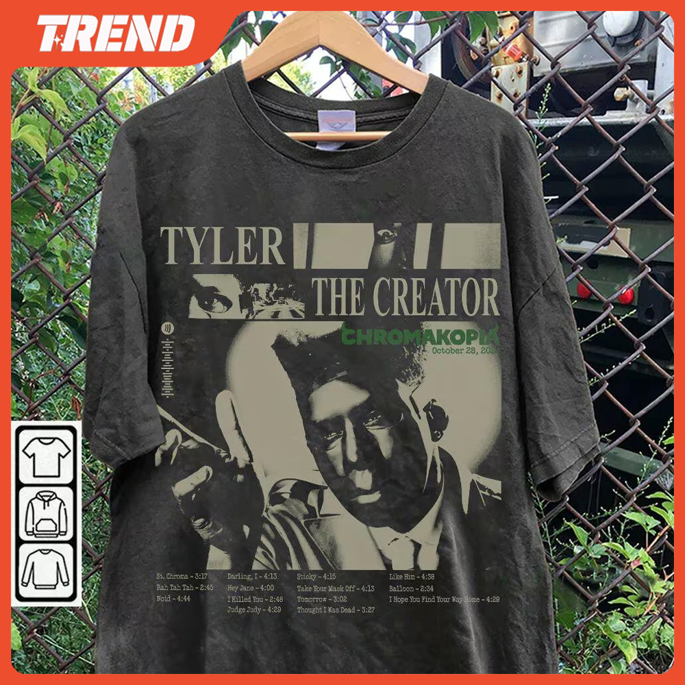 Tyler, The Creator Chromacopia อัลบั้มล้างผ้าฝ้ายเสื้อยืด Plus ขนาด Unisex 90s Vintage แฟชั่นพิมพ์หลวมแขนสั้น Top Harajuku Street เสื้อลําลอง Tee