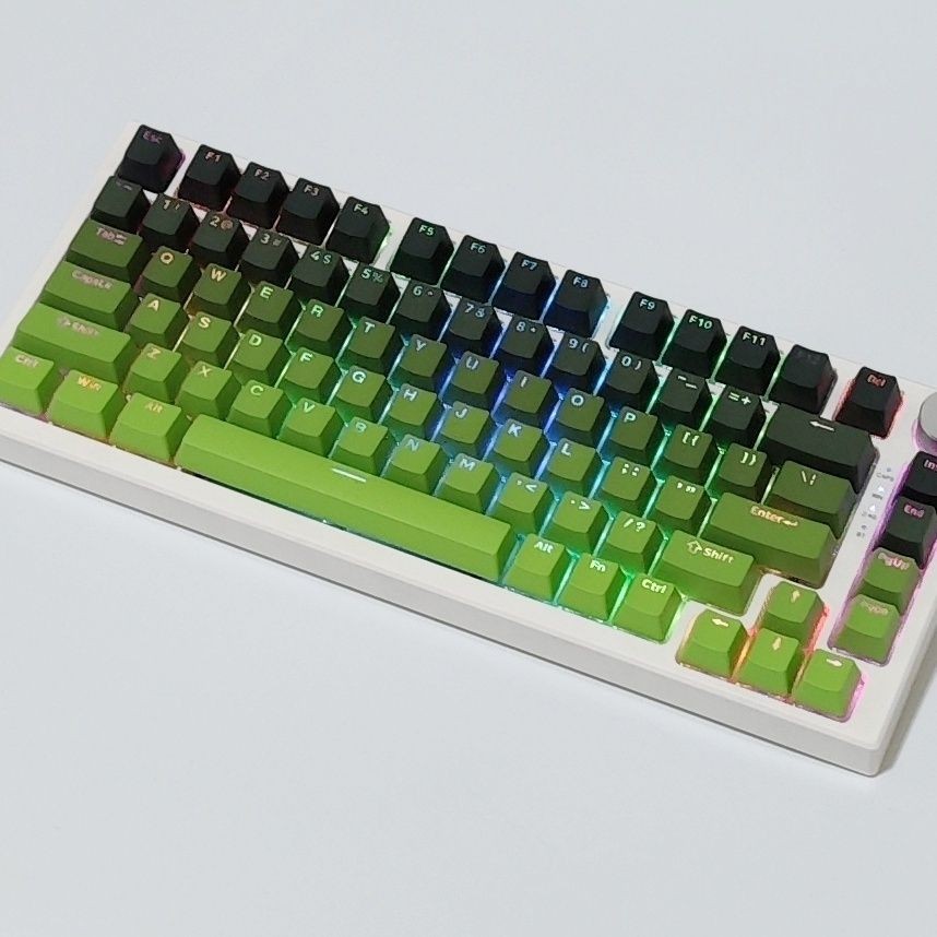 130 คีย์ Matcha Green Shine ผ่าน Keycaps OEM Profile Double Shot PBT Keycaps สําหรับ Cherry MX Switches คีย์บอร์ดเกม