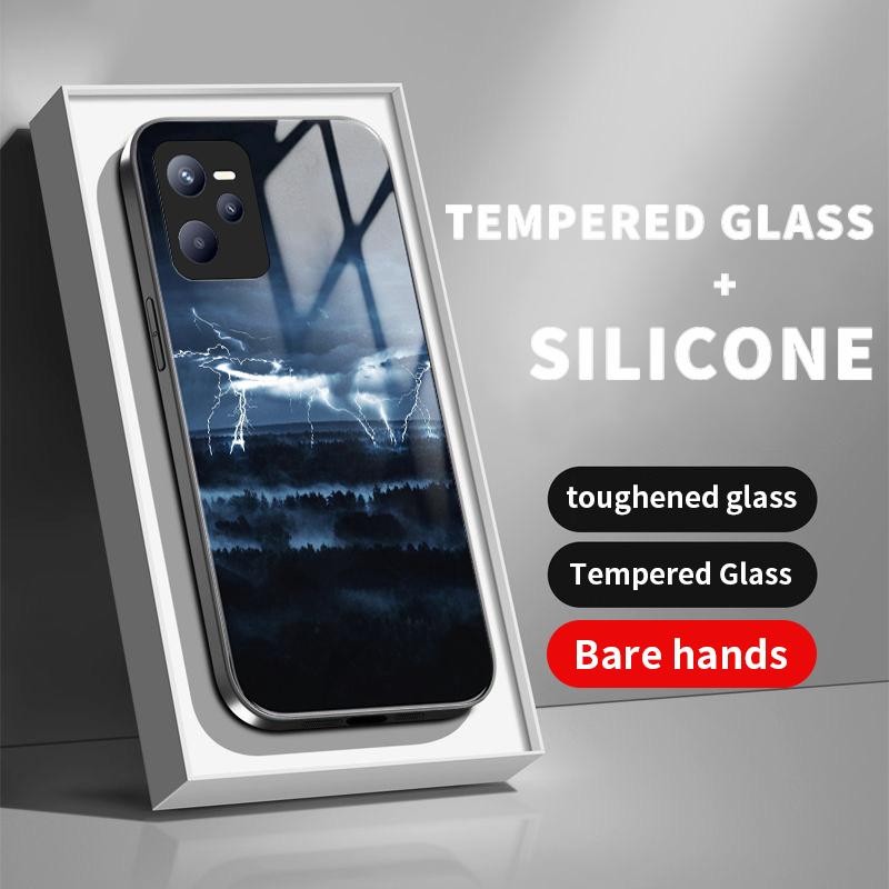 เหมาะสำหรับ Realme C35 7 Pro 2 Pro V13 5G กรณีโทรศัพท์ที่ดูดีเคส Cool Simple Fashions Thunder Tornad