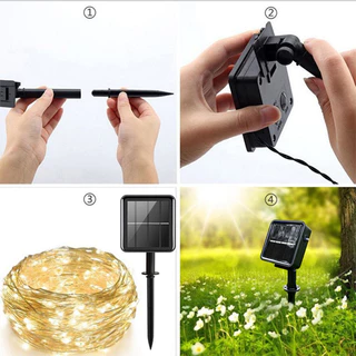 SolarLight ไฟโซล่าเซลล์ LED สายไฟหิ่งห้อย กันน้ำ สำหรับตกแต่งคริสต์มาส ปีใหม่ สนามหญ้า งานแต่งงาน