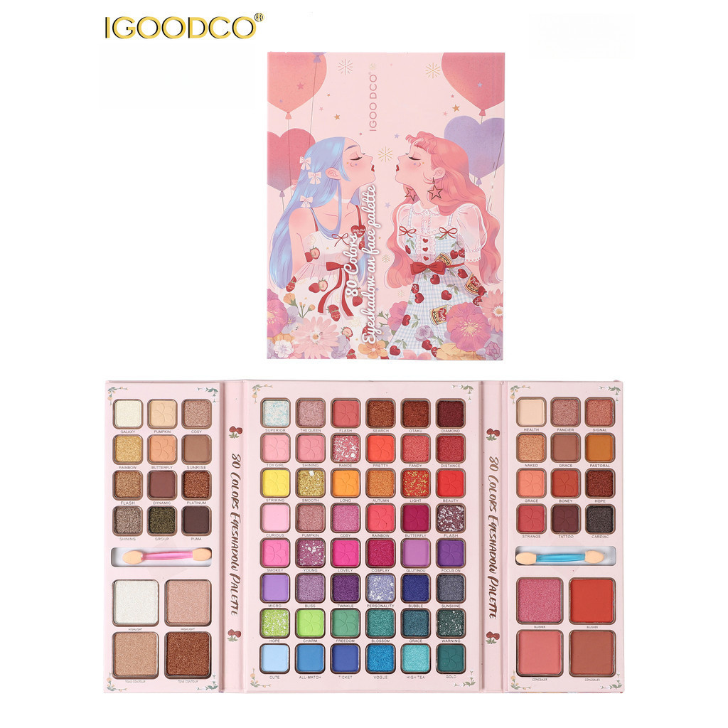 IGOODCO 80 สีอายแชโดว์พาเลทแมตต์เลื่อมแต่งหน้า