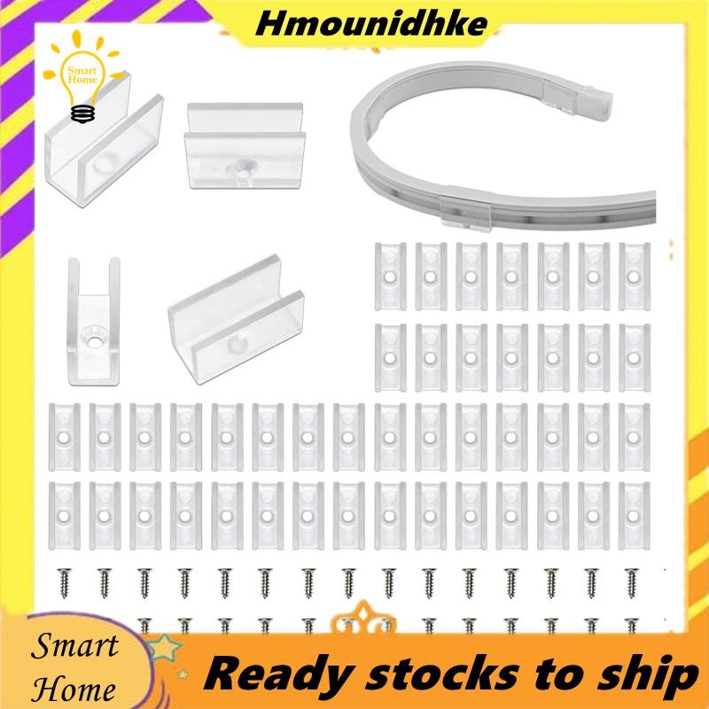 [Hmou]ขายึดไฟเชือกนีออน, ไฟนีออน 100 ชิ้นติดตั้งคลิปยึดอุปกรณ์เสริมสําหรับ 6x12 มม. LED Neon Flex St