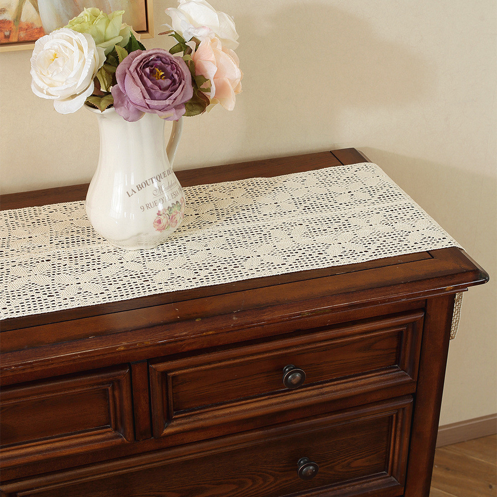 นักวิ่งตารางฝรั่งเศส,โต๊ะกาแฟตู้ทีวีตกแต่งปกผ้า,ผ้าปูโต๊ะแถบยาว,หลุมถักตารางนักวิ่ง - รูปที่ 4