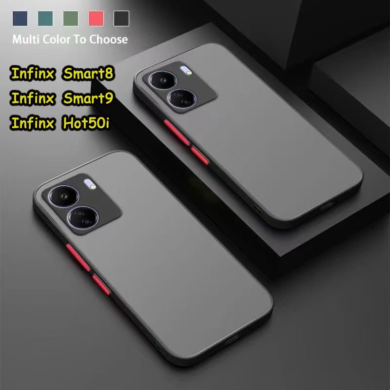 เคสขอบสี Smart 8 9 รุ่นใหม่ ตรงรุ่น หลังด้าน INFINIX Smart9 Hot50i Smart8/Hot40i Smart7 Smart 6 5 Hot40Pro เคสผิวด้าน