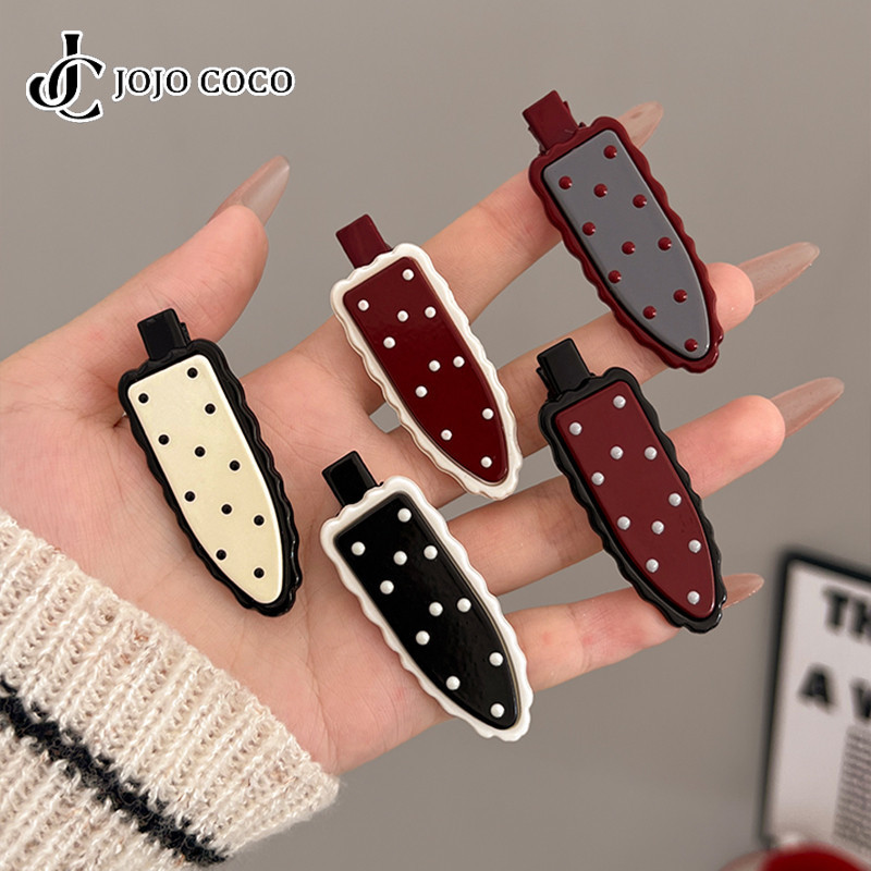 Jojo COCO Polka Dot คลิปด้านข้างขนาดเล็กสไตล์เกาหลีอารมณ์เรียบง่ายน่ารักเครื่องประดับผมผู้หญิง