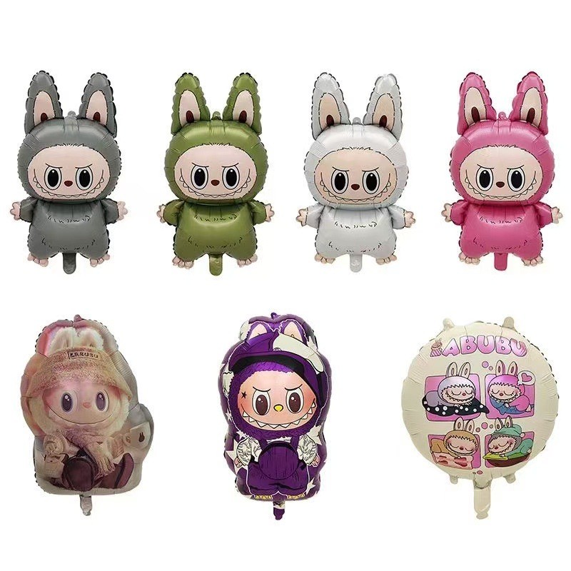 Labubu บอลลูน Kawaii อะนิเมะ Labubu วันเกิดตกแต่งบอลลูนจัมโบ้สาวหัวใจน่ารัก Photo Prop