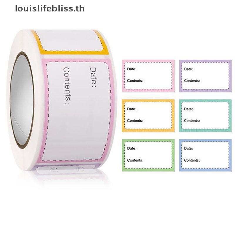 Louislifebliss 250 ชิ้น/ม้วน Self-Adhesive ตู้แช่แข็งตู้เย็นอาหารกระดาษสติกเกอร์ป้ายสีขาววันที่สติกเกอร์สําหรับ Home Storage แท็กใหม่