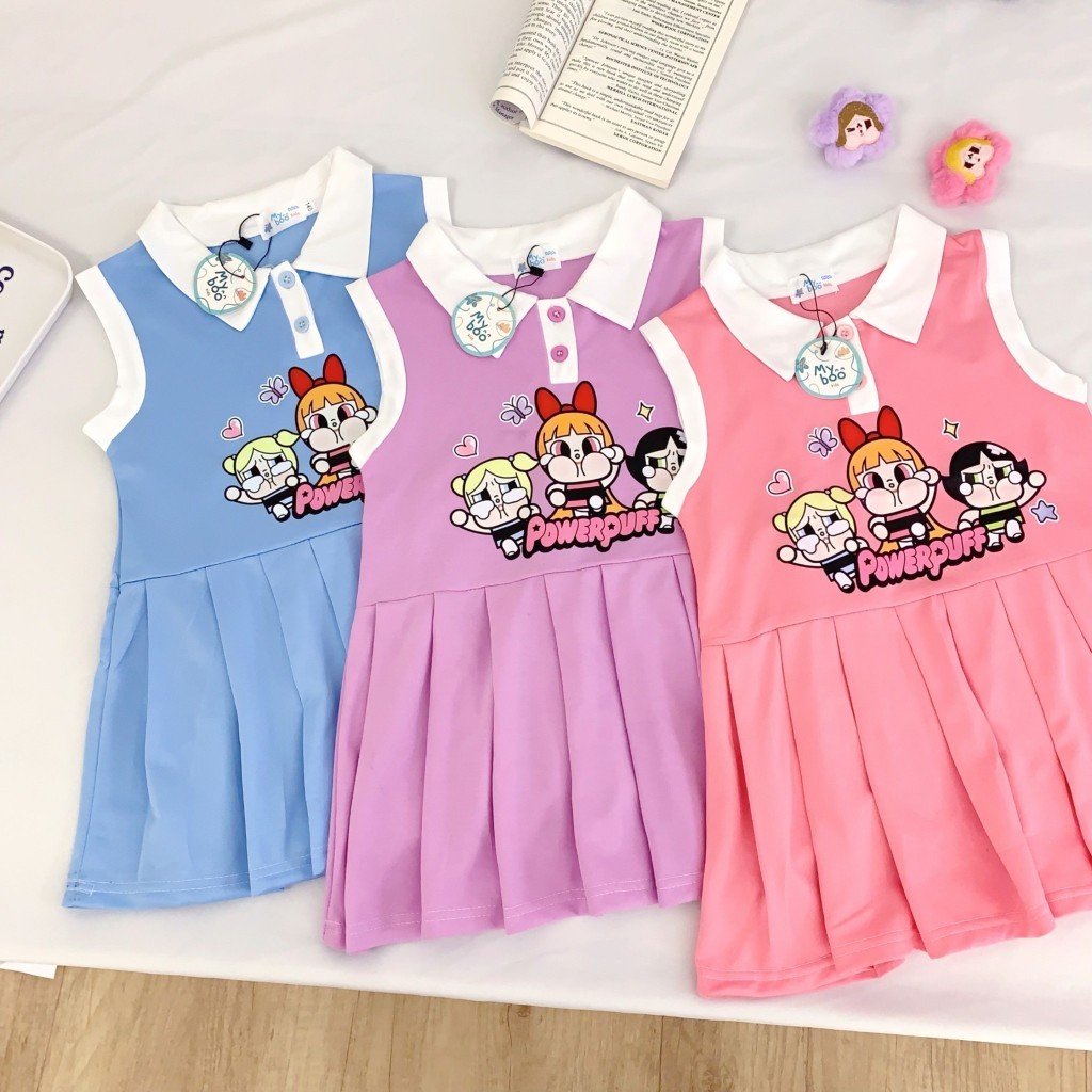 NAPAT KIDS เดรสลูกสาว baby cry กระโปรงอัดพลีส ผ้าเกร็ดปลา No.502