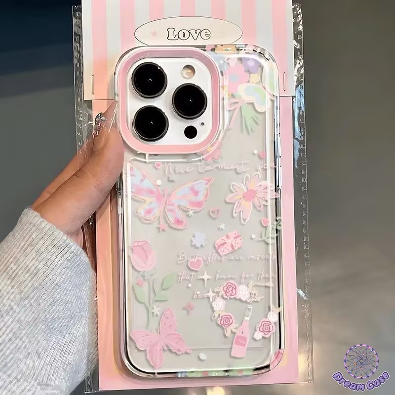 ดอกไม้โรแมนติกผีเสื้อย้อนยุคสัตว์นุ่ม เคส iPhone 7Plus 15 16 11 13 14 12 Pro Max 15 6 8 14 6s 16 Plus XR X XS Max SE - รูปที่ 2