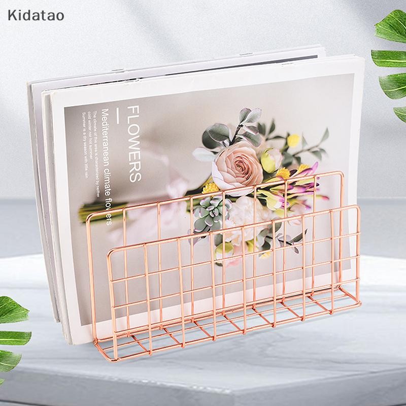 Kidatao Ins Minimalist Iron Desktop Storage Rack Organizer ตารางจัดระเบียบชั้นวางหนังสือเอกสารโต๊ะ Multi-functional Storage Rack ใหม่