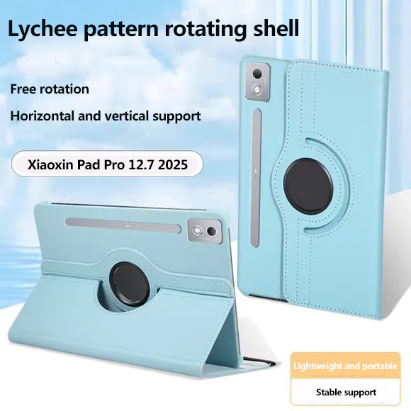 360 ° หมุนสมาร์ทหนังแท็บเล็ตสําหรับ Lenovo Xiaoxin 12.7 นิ้ว 2025 Tb373fu Tb375fc P12 M11 K11 B11 Pa